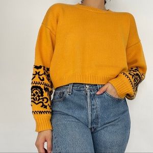 Yellow Cropped Sweater by ASOS